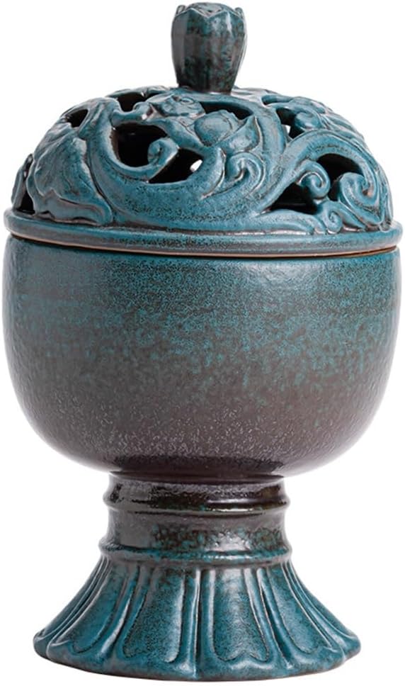 極諏訪蘇山作 香炉 青磁 三足香炉 純銀 花刻透し火屋 信幸造 讃岐今昔