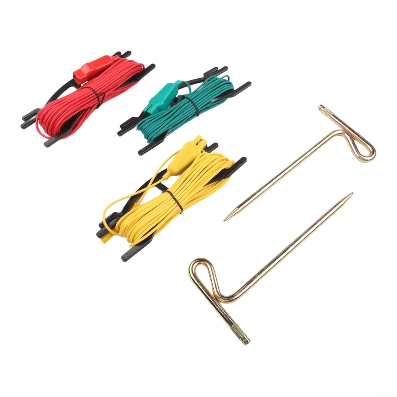 Kit di accessori per tester di resistenza al suolo, 3 fili di prova e 2 barre di terra per elettricisti