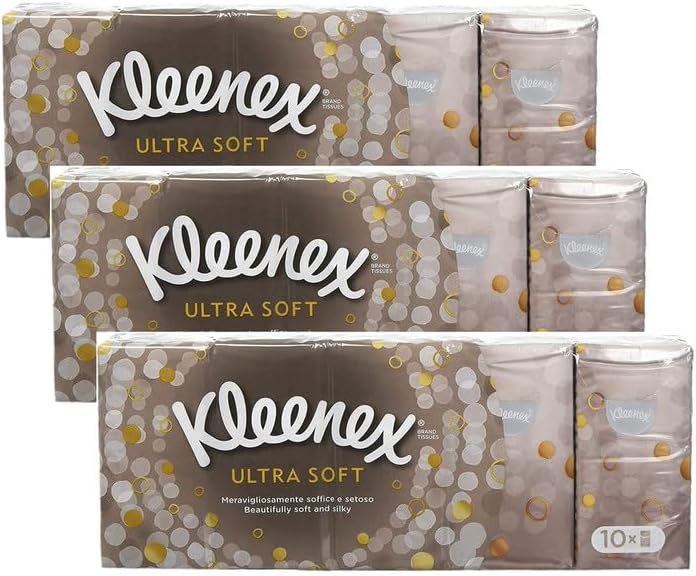 Kleenex Paper Pocket Tissue - Soft Hand Bag Tissue for Travel and Everyday Use - Mini Tissues Pocket Packs - Facial Tissues in Multipack for Car and Home - Tissues Box, 3 Pack + Cheeroo Magnet