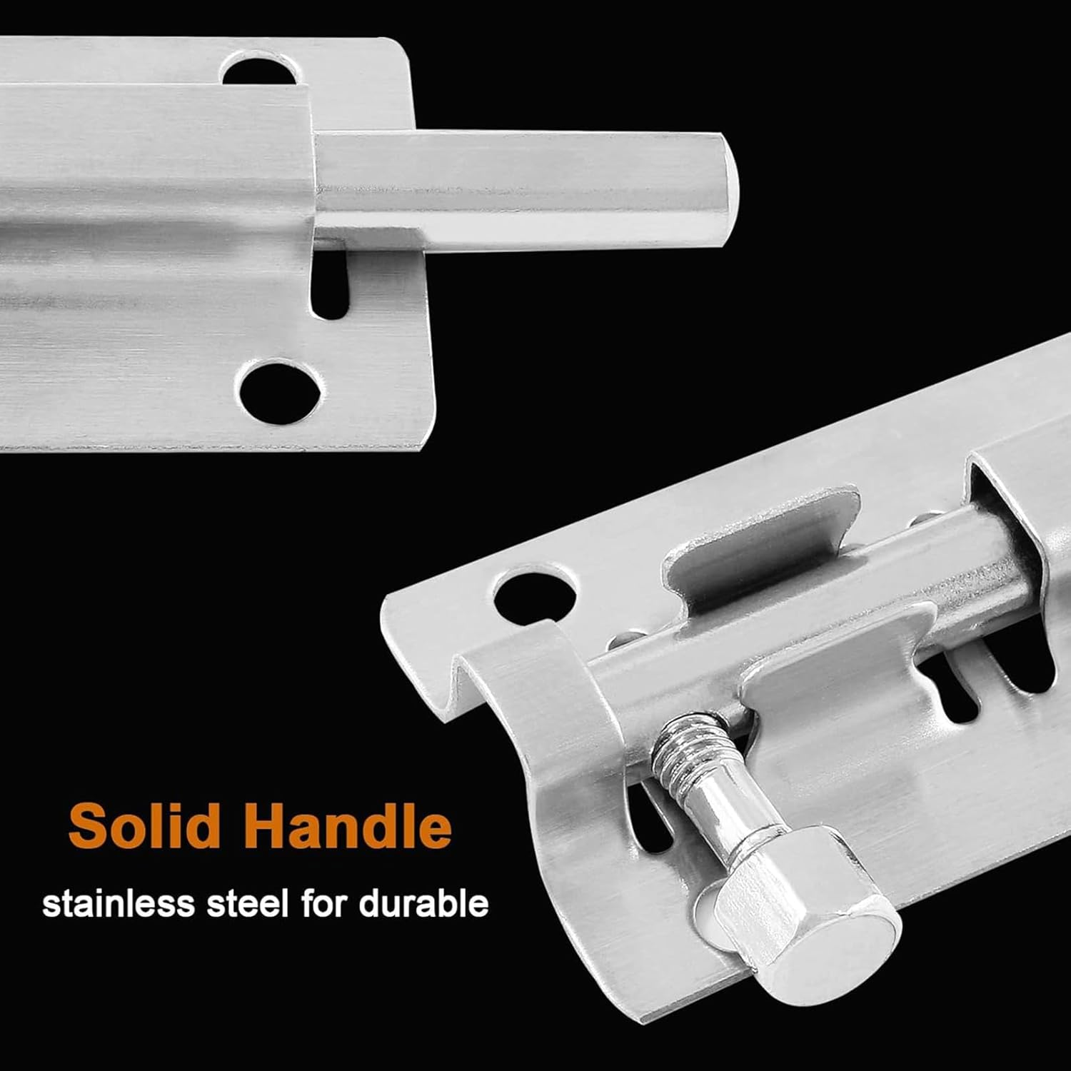 10 Packs Barrel Bolt Latch, 2" Length and 1.35" Wide Slide Latch Lock, Stainless Steel Gate Latch with Mounting Screws