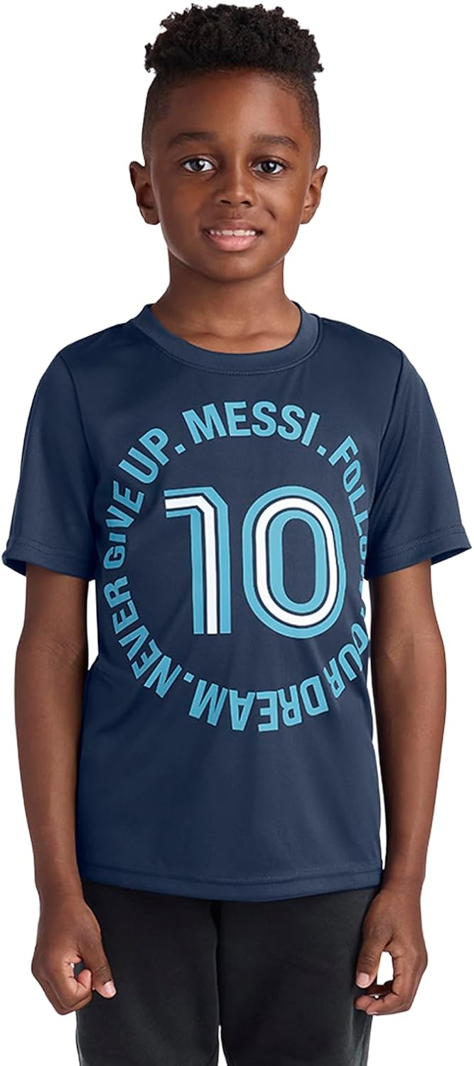 Boys’ Lifestyle Short Sleeve Top, Loose-fit Shirt with Logo, Comfortable