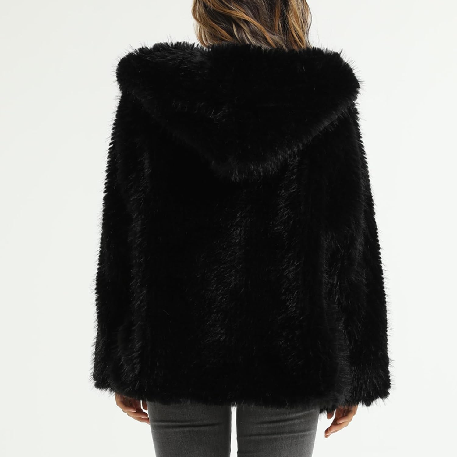 Firzero Fall Jackets for Women 2024 Fuzzy Sherpa Cardigan Open Front Fleece Jacket Fluffy Soft Sweater Long Sleeve Coat