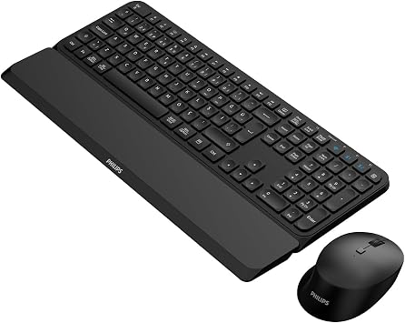 Philips SPT6607 Bluetooth Wireless Dual Mode 2.4GHz + 2 Channel Turkish Q Keyboard & Mouse Set Black
