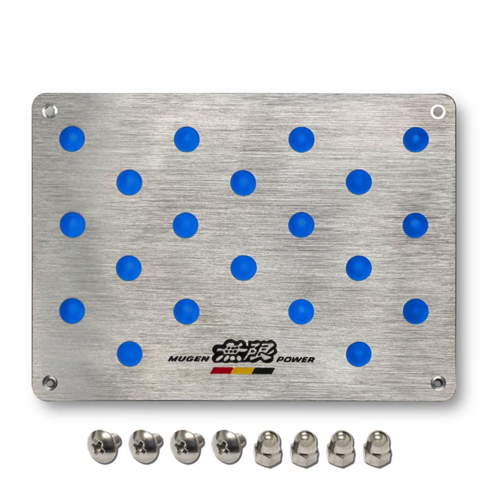 Universal Car Truck Anti Skid Floor Mat Carpet Heel Pad Plate Foot Pedal Rest Footrest Aluminum Alloy w/Screw (Mugen)
