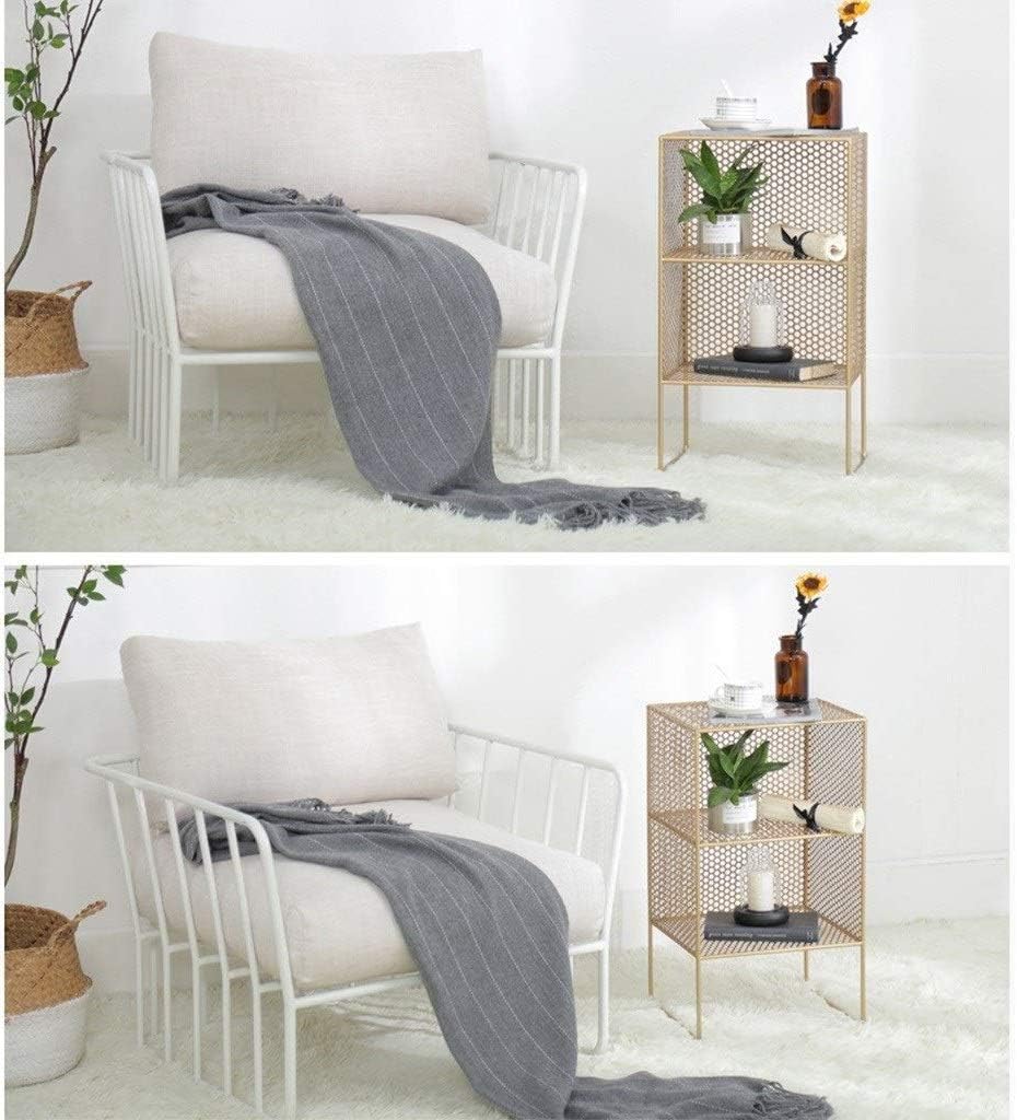 Rack Magazine Rack Floorstanding Simple Wrought Iron Storage Rack Bedside Cabinet Rack Multilayer Storage Rack (Color Yellow Size 35 30 62cm) (Color : Yellow Size : 35 30