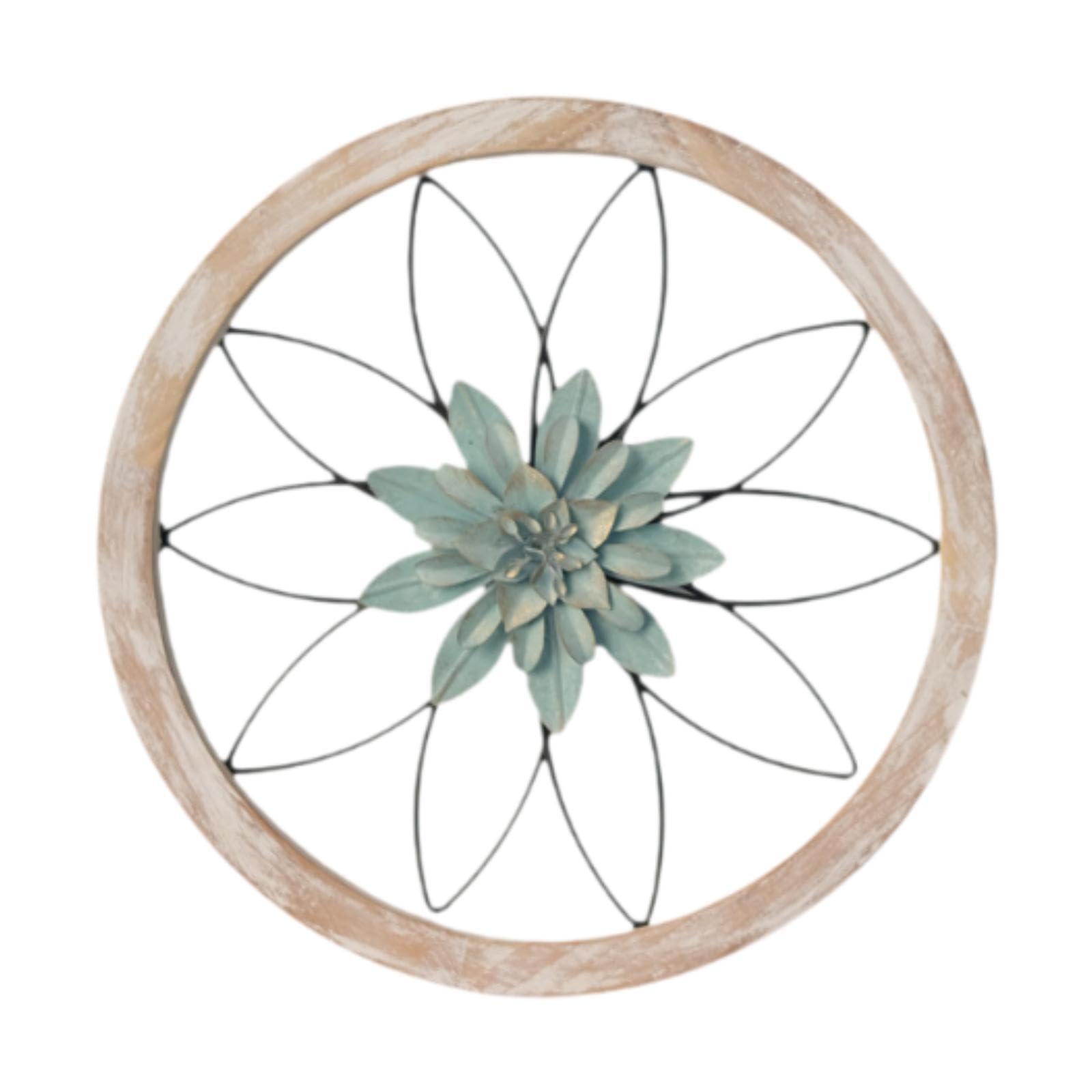 Zambuph Green Stunning Wall Sculpture Flower Metal Wall Decor For Creative Bedroom Rustic Hanging Charming Artwork Rustic Hanging Decoration Living Room Home Metal, 30X30x2cm