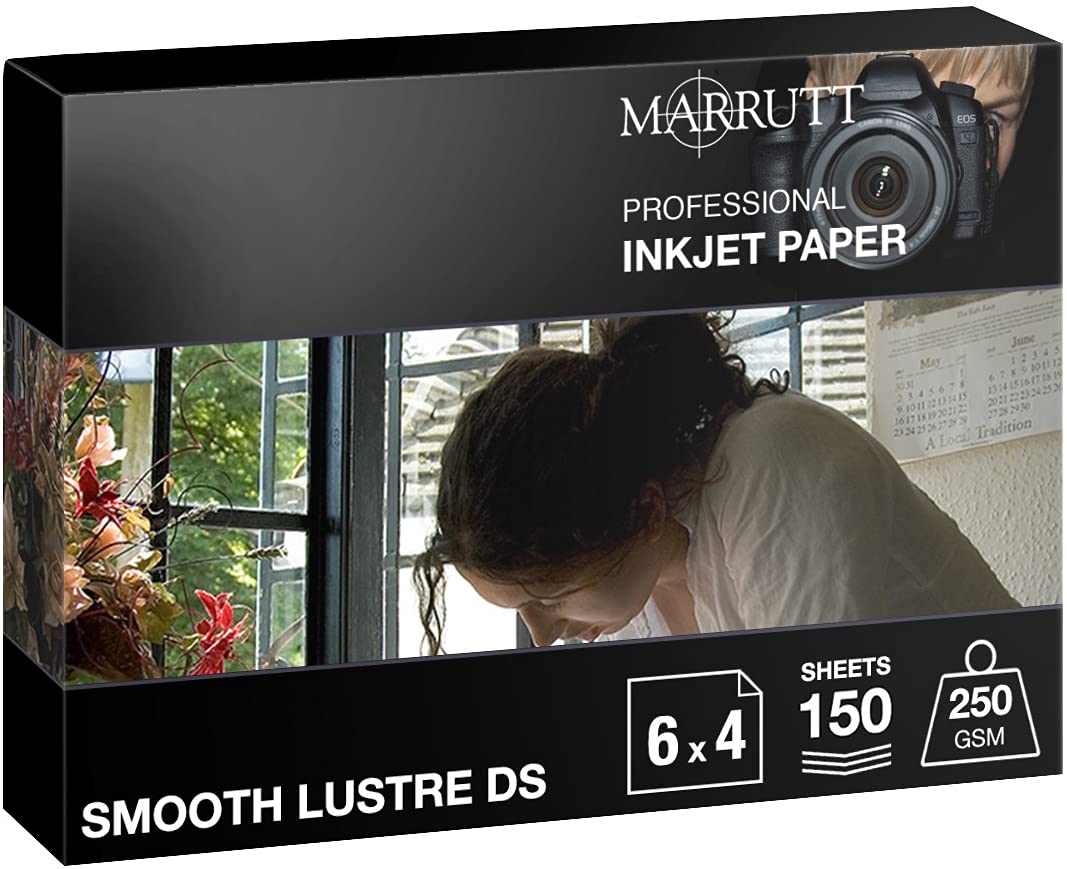 Marrutt 250gsm Smooth Lustre Double Sided Inkjet Photo Paper: 6" x 4" - 150 Sheets