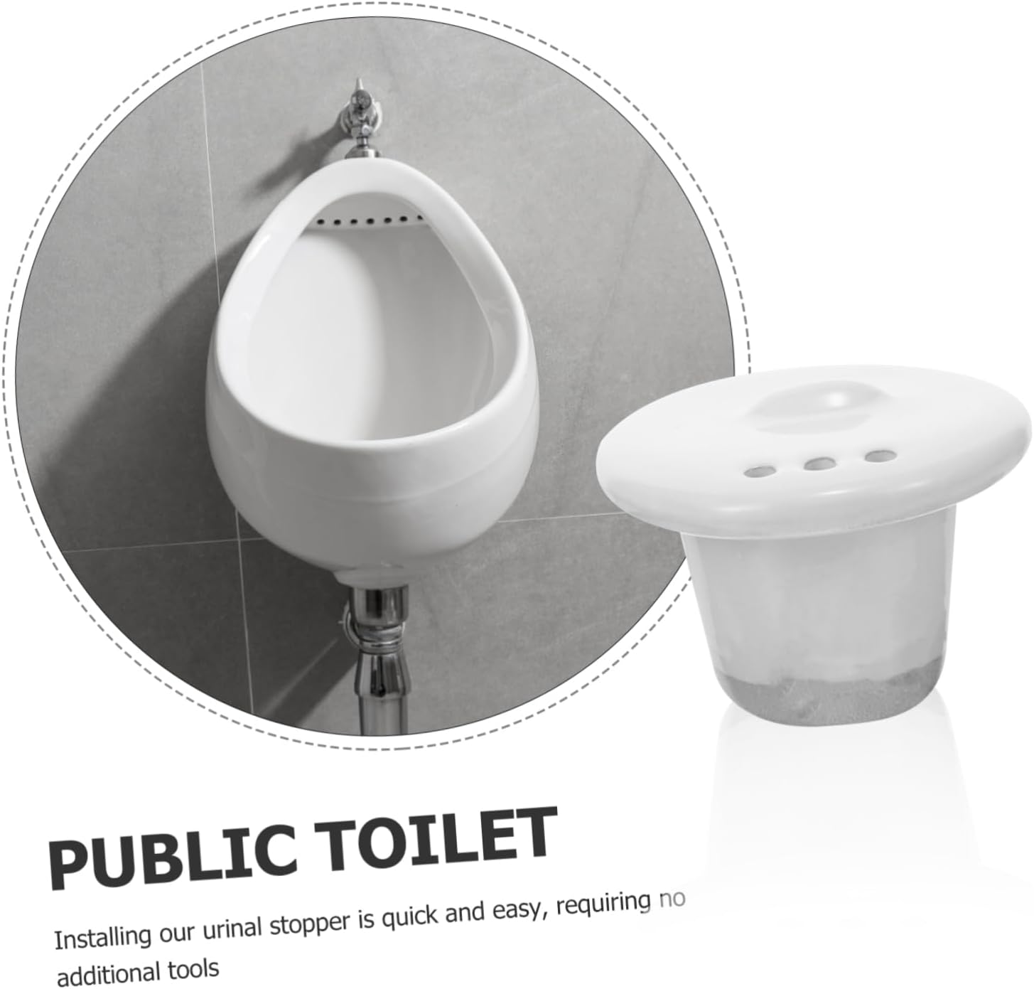 Urinal Strainer Cap Ceramic Urinal Plug for Men Bathroom Accessory Prevents Splashing Easy to Install for Public Restrooms and Home Use