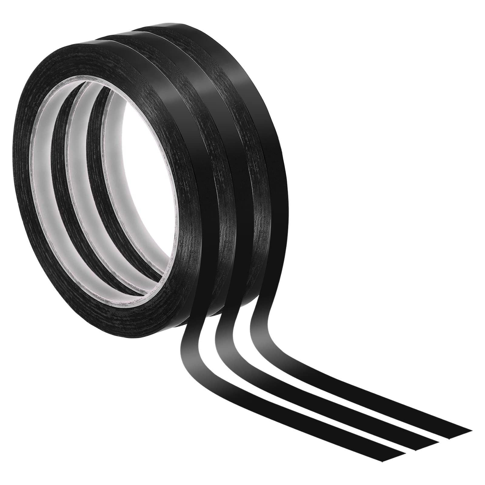 PATIKIL Whiteboard Tape 8mm X 66m, 3 Pack Thin Dry Erase Tape for Graphic Chart Marking DIY Art Black