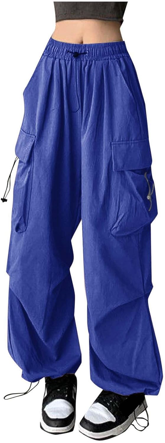 Damens Cargohose Baggy Jogginghose - Bequeme Streetwear Hose Mit Multi-Taschen