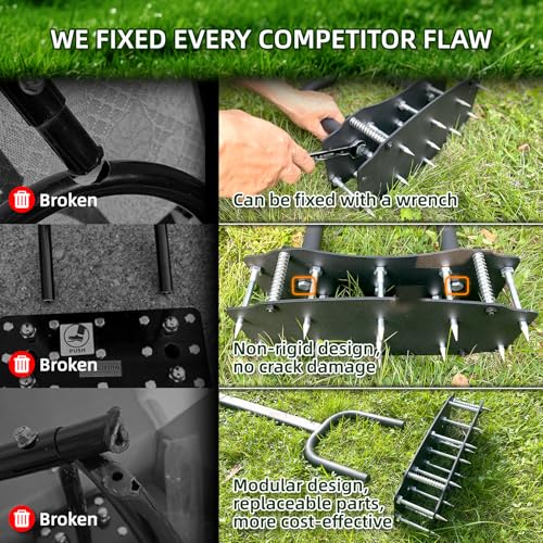 Herramienta manual con 11 púas para airear césped miniatura 4