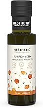 HESTHETIC Premium Cold-Pressed Pumpkin Seed Oil, 100ML, 100% Pure and Natural Carrier Oil for Face, Hair and Skin | Rich in Omega 3-6-9, Zinc and Antioxidants, Non-Greasy and Fast Absorbing