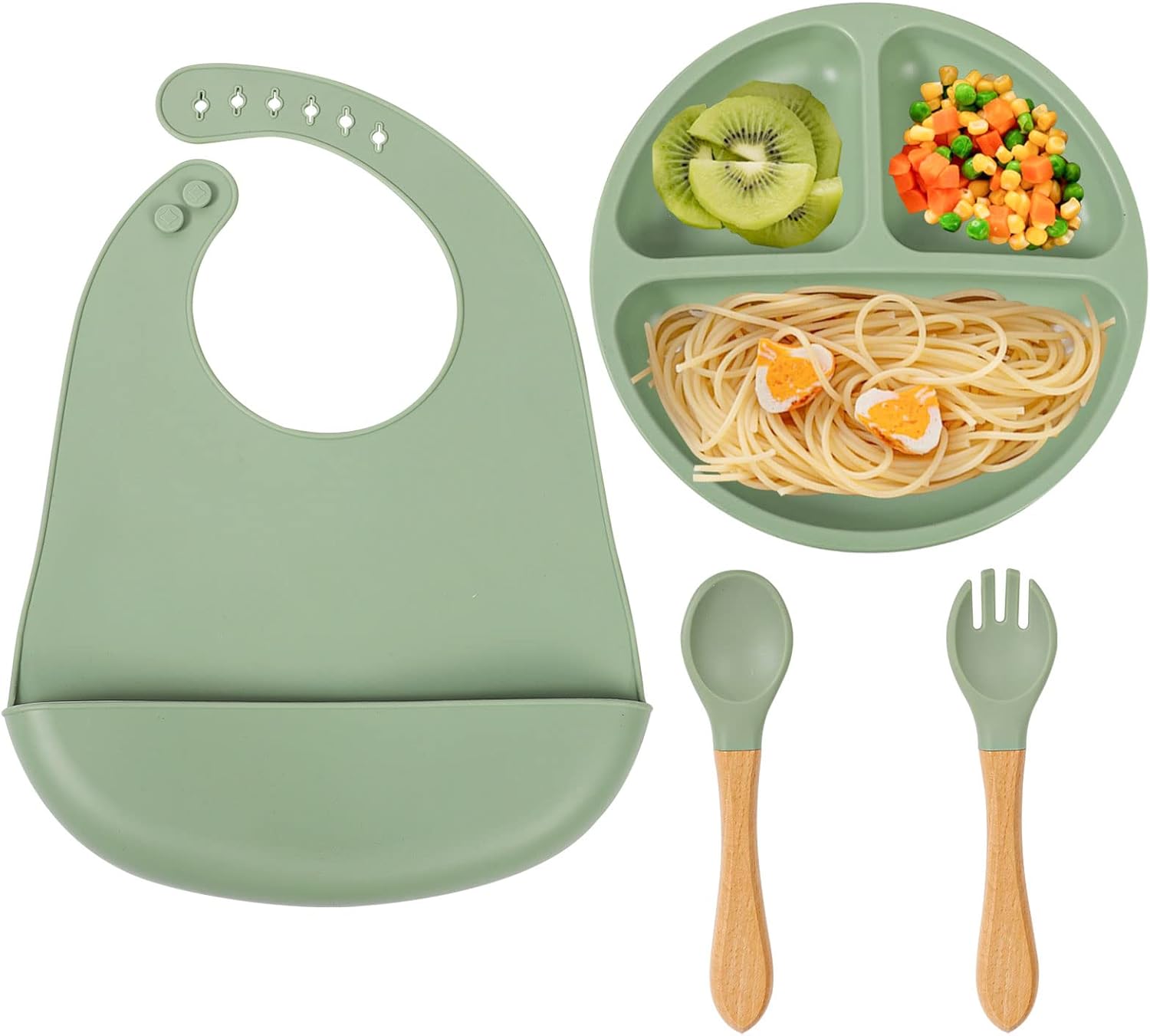 Baby Weaning Set, 4 Pcs Baby Led Feeding Supplies,Baby Toddler Silicone