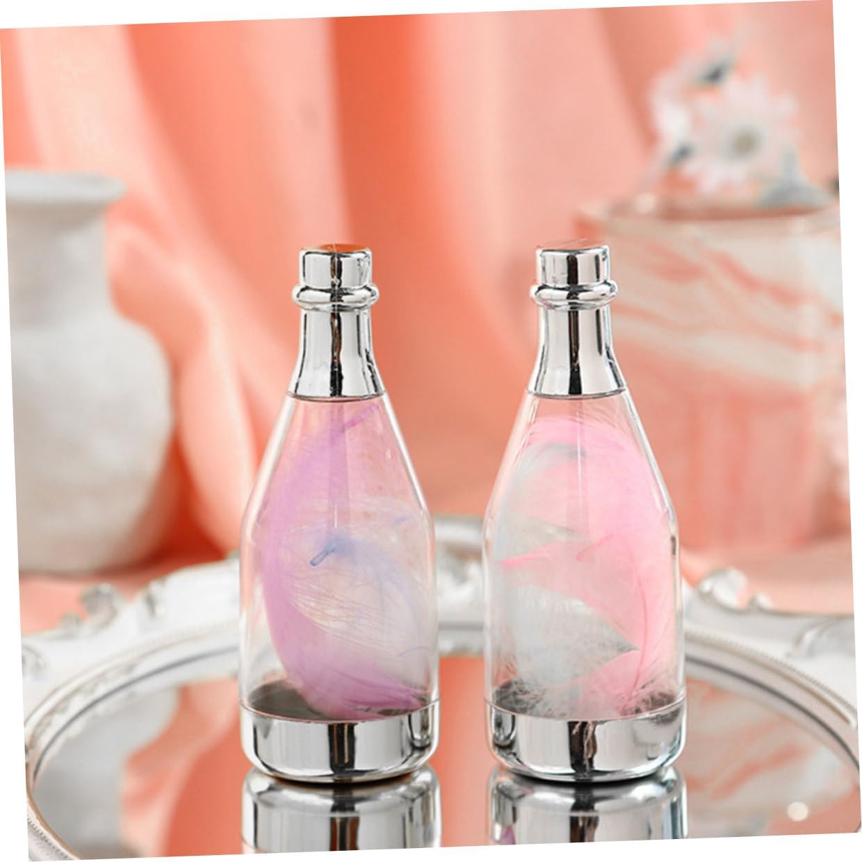 20pcs Silver Large Wine Bottle Candy Containers Bridal Shower Favors Wedding Candy Boxes Party Cases Banquet Treat Packaging