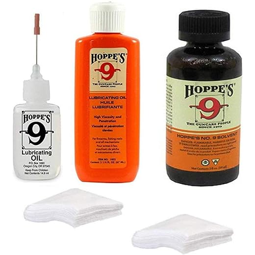Hoppe's Oil Combo Pack - No. 9 Precision Bundled with 2-1/4 oz Refill 2oz No 9 Cleaning Solvent