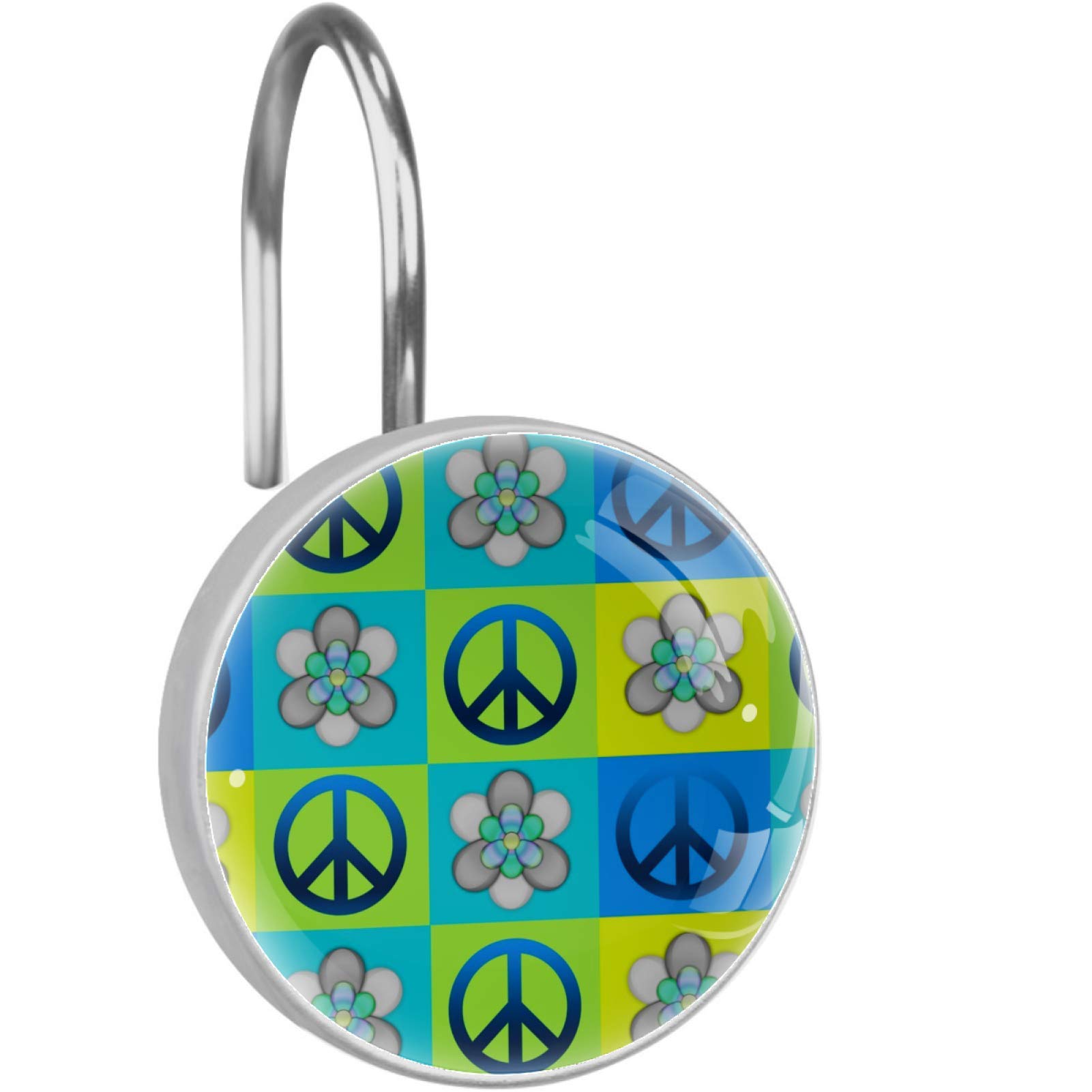 peace sign shower curtain hooks