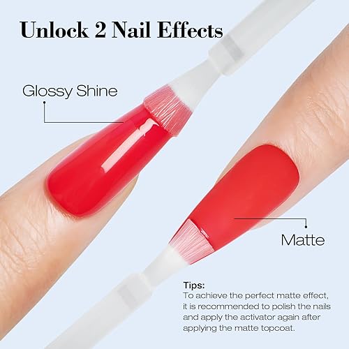 Miniatura 10 de AZUREBEAUTY Kit de 30 piezas de polvo de inmersión para uñas con palitos de uñas, 8 colores de otoño e invierno nude marrón brillantina, juego