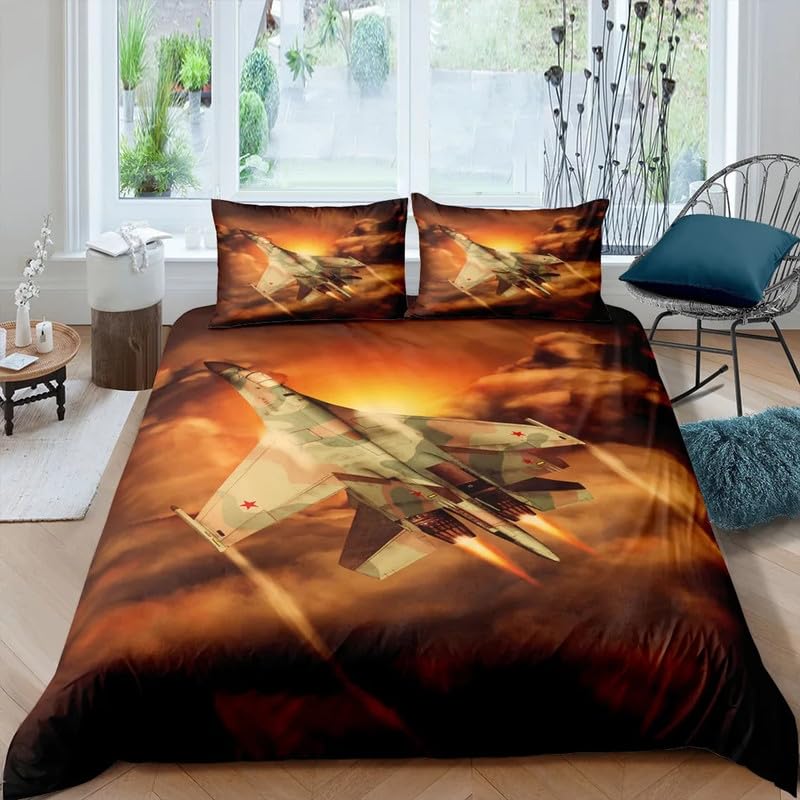 Housse de couette 90x190 cm avion microfibre 110g/㎡ haute densité