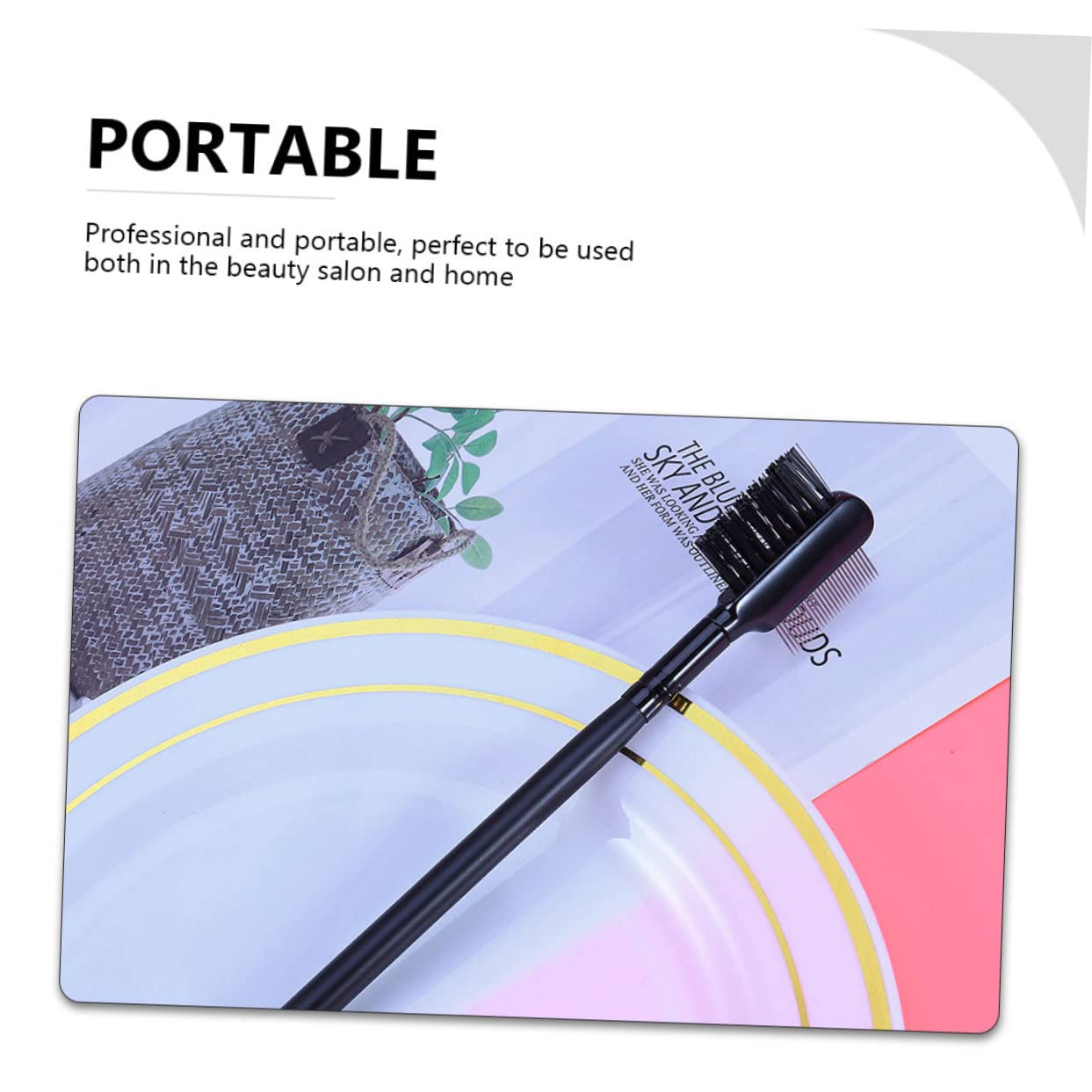 2pcs Eyebrow and Eyelash Brushes Dual-ended Beauty Tool for Shaping Brows and Lashes Portable and Convenient High-end Makeup Brushes Black and Silver