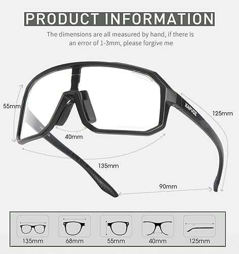 Miniatura 5 de KAPVOE Photochromic Cycling Glasses for Men Women Mountain Bike Sunglasses Anti-fog Sunglasses for Outdoor