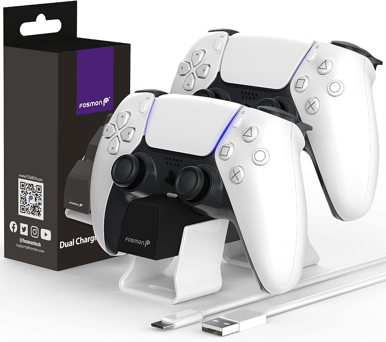 Mcbazel Dual USB Charger Staion for PS5 Controller DualSense Controller