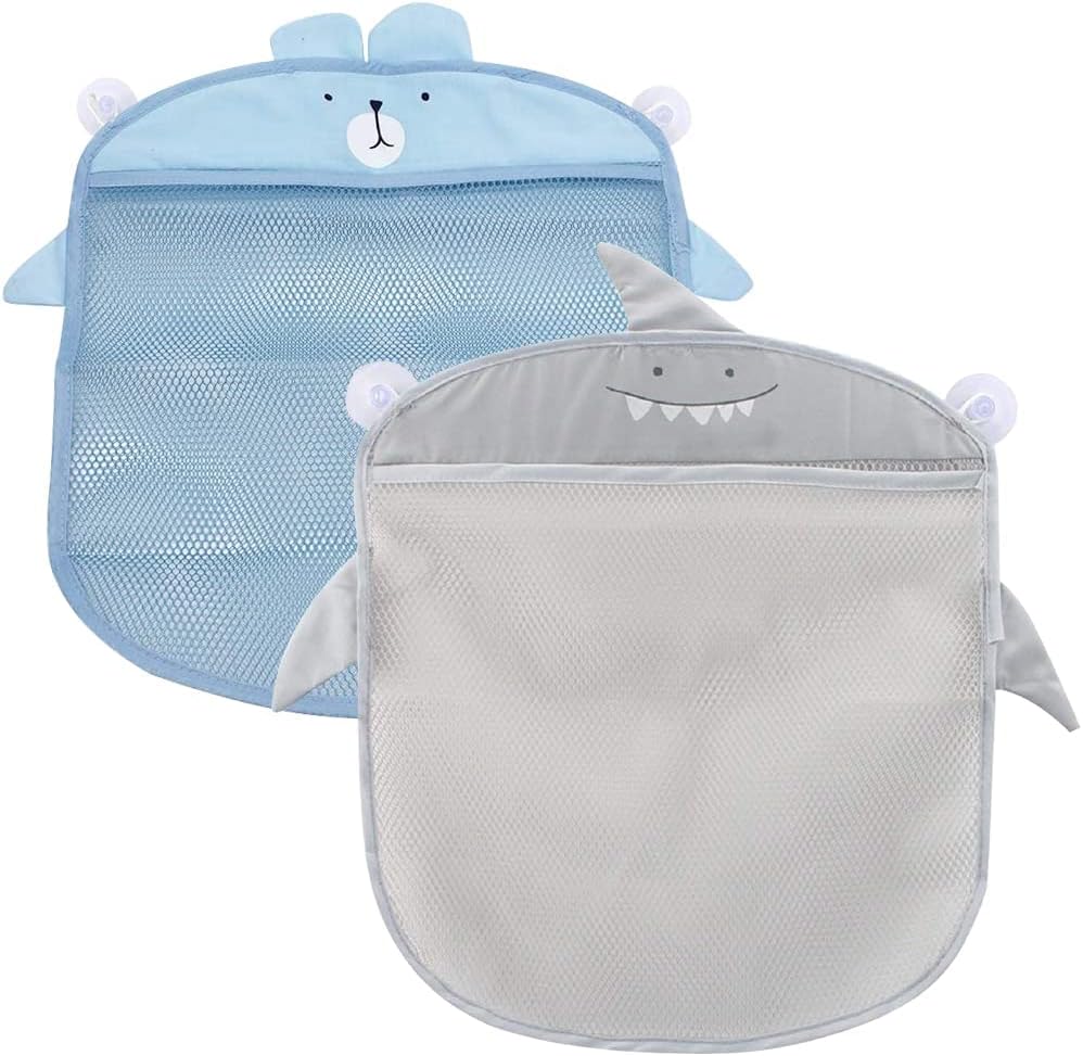 2 PCS Bath Toy Organizer - Mesh Bath Toy Storage Bags -Bath Toy Organiser With 4 Strong Suckers -Easy Storage of Bath Toys and Other Bathroom Items 39x35cm
