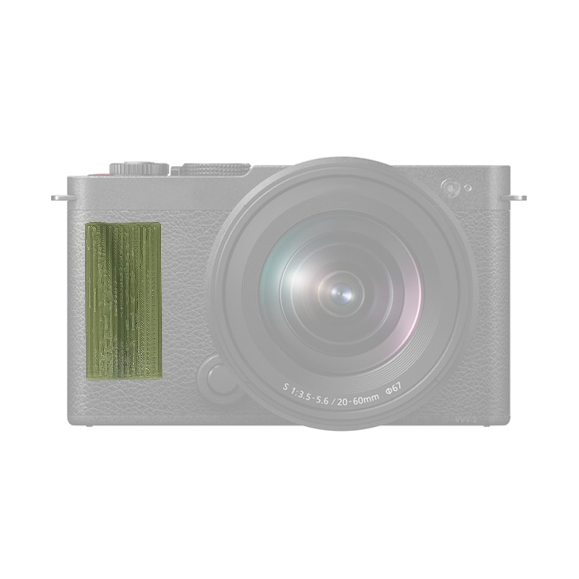 Foto&Tech Plastic Ribbed Texture Attachment Grip Compatible with Psonic S9 Cameras, Universal Attachment Grip (3D Print) (Olive Green)