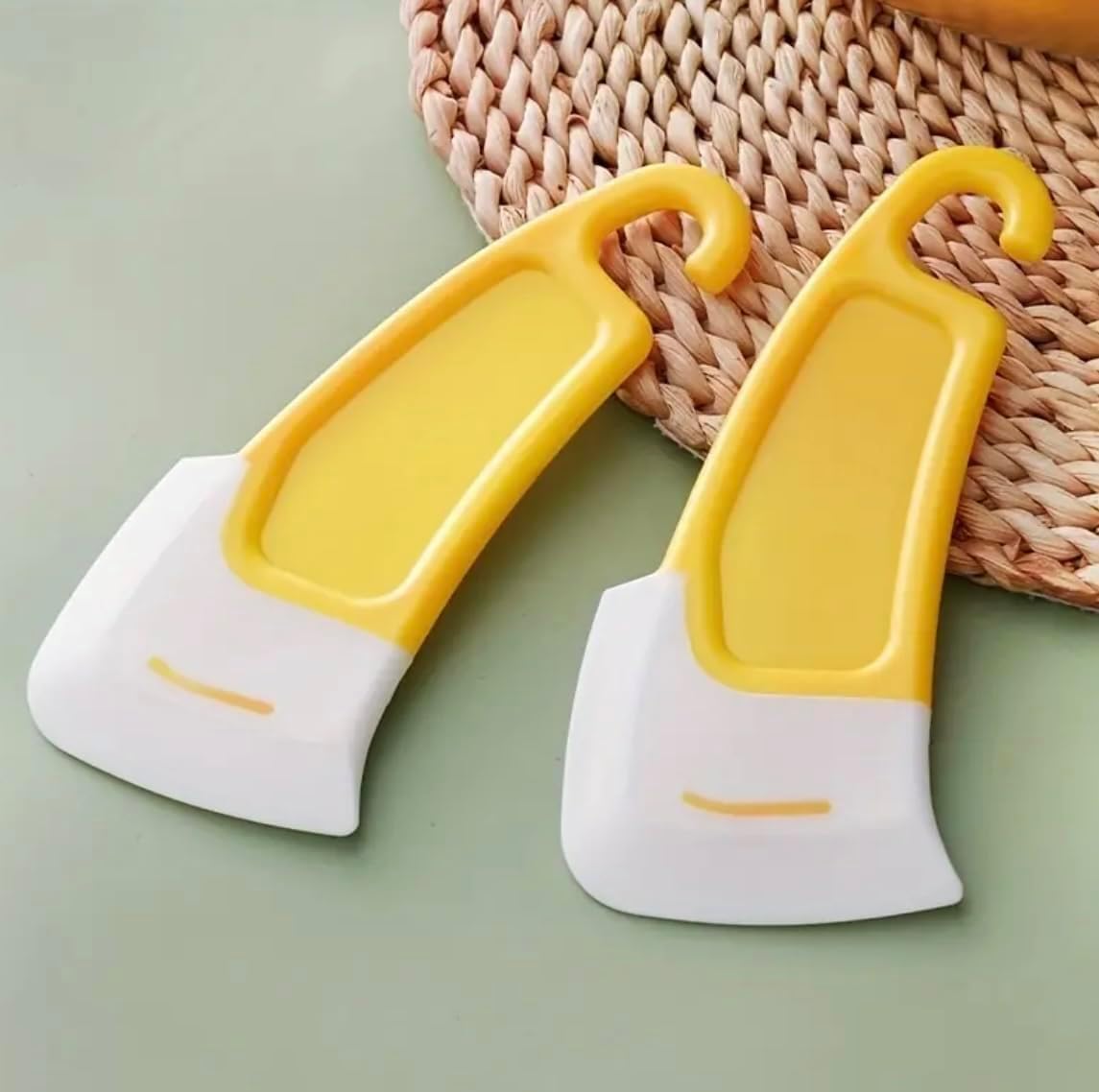 2Pc Dish Cleaning Spatula Bowl Scraper | Silicone Pan Scraper | Non-Stick Kitchen Scraper | Reusable Kitchen Dish Washing Scraper for Pot, Pan, Bowl | Non-Scratch Kitchen Cleaning Scraper