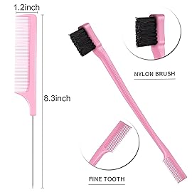 Iraatraa Wig Accessory Set - Elastic Edge Wrap Bands to Keep Lace Front Wigs in Place and Lay Edges (5 Piece Set, Black Pink)