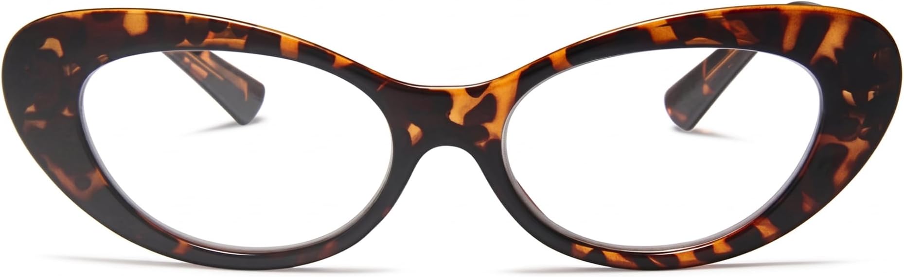 2SeeLife Oversized Cat Eye Reading Glasses for Women โ Medium-Large Fit, Sturdy Frame, Spring Hinges, Premium Cateye Readers, Brown Tortoise, +1.00