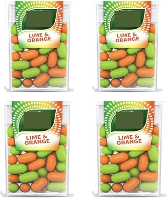 4 x Lime & Orange Mints Citrus Sweets Multipack 4 x 18g - For On The Go Refreshment, Pocket Size Dispenser Packs, Travel Essentials - Refreshing Hard Boiled Sweet Candy Bundle