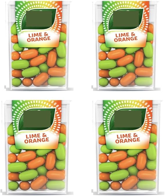4 x Lime & Orange Mints Citrus Sweets Multipack 4 x 18g - For On The Go Refreshment, Pocket Size Dispenser Packs, Travel Essentials - Refreshing Hard Boiled Sweet Candy Bundle