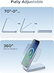 UGREEN Qi2 25W 2 in 1 Wireless Charging Station, Magsafe Qi2 Certified Foldable Fast Charger Stand Compatible with iPhone Air 17 Pro Max 16 15 14 13 12, Portable Travel Dock (1M Cable, No Adapter)