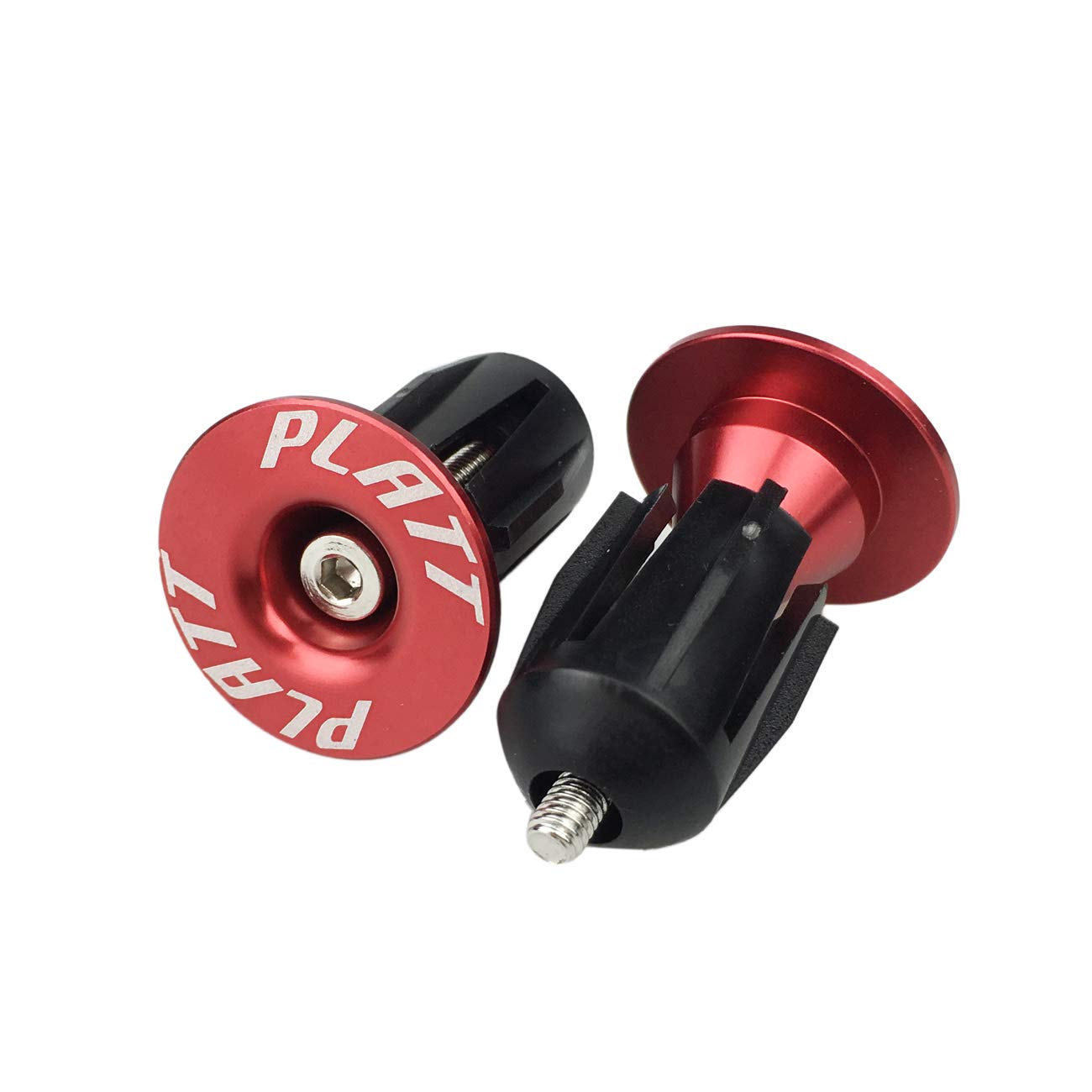 PLATT zatyczki do kierownicy rowerowej aluminiowe MTB rower szosowy BMX nakładki na kierownicę (czerwone, 1 para)