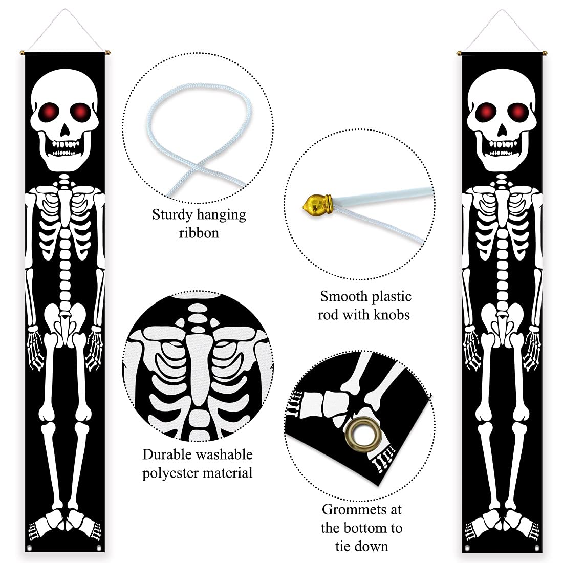 Allenjoy Halloween Totenkopf Soldat Veranda Schild - 30x180 Cm, Polyester, Für Tür & Wanddekoration