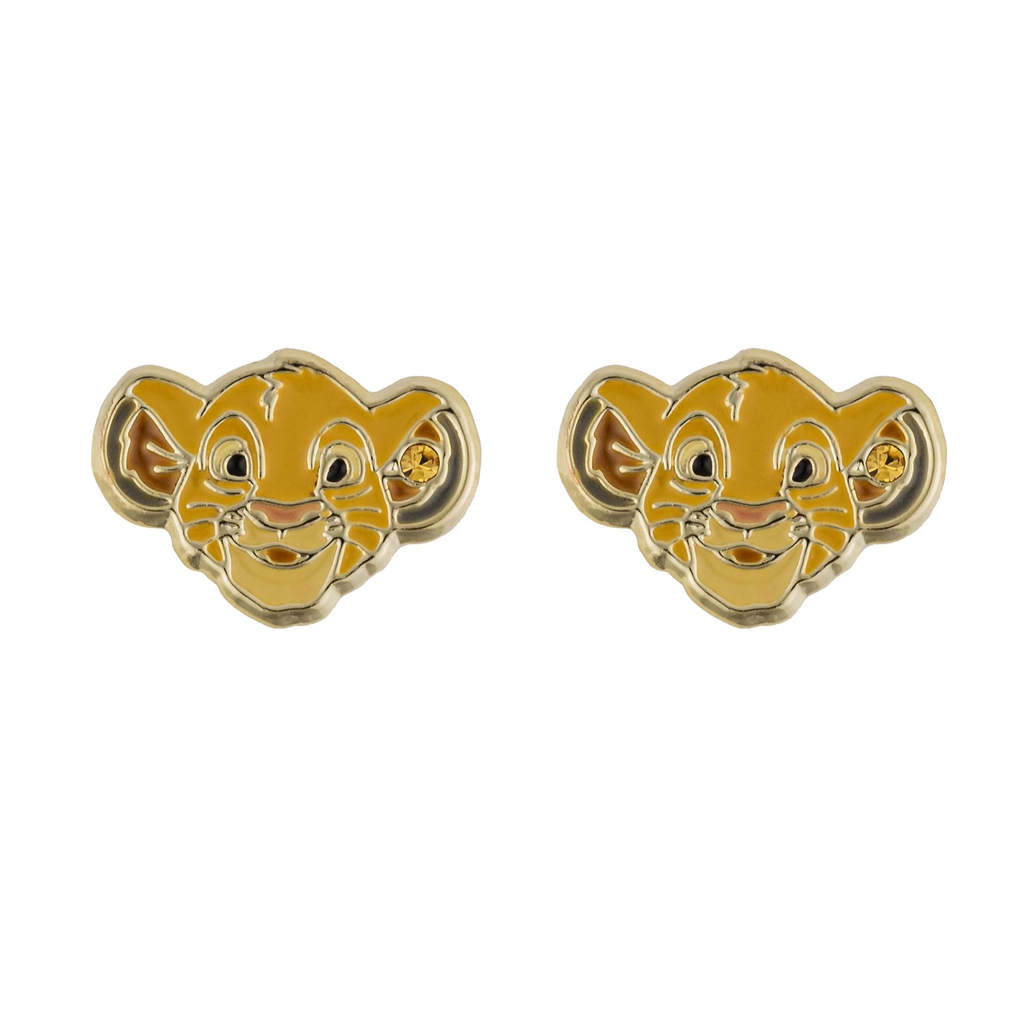 Disney Brass Yg Plt Simba Stud Earrings