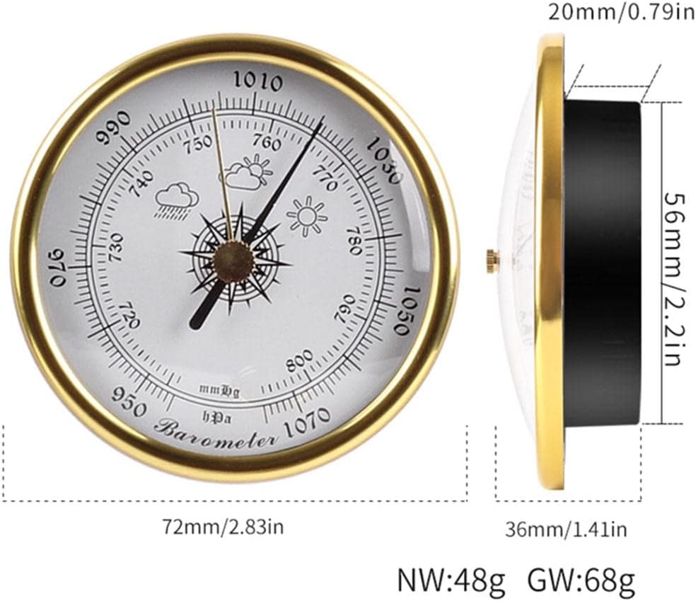 72mm Home Weather Station Wall Mount Barometer, Barometer, Barometer Home Weather Station Barometer, Indoor and Outdoor Barometer