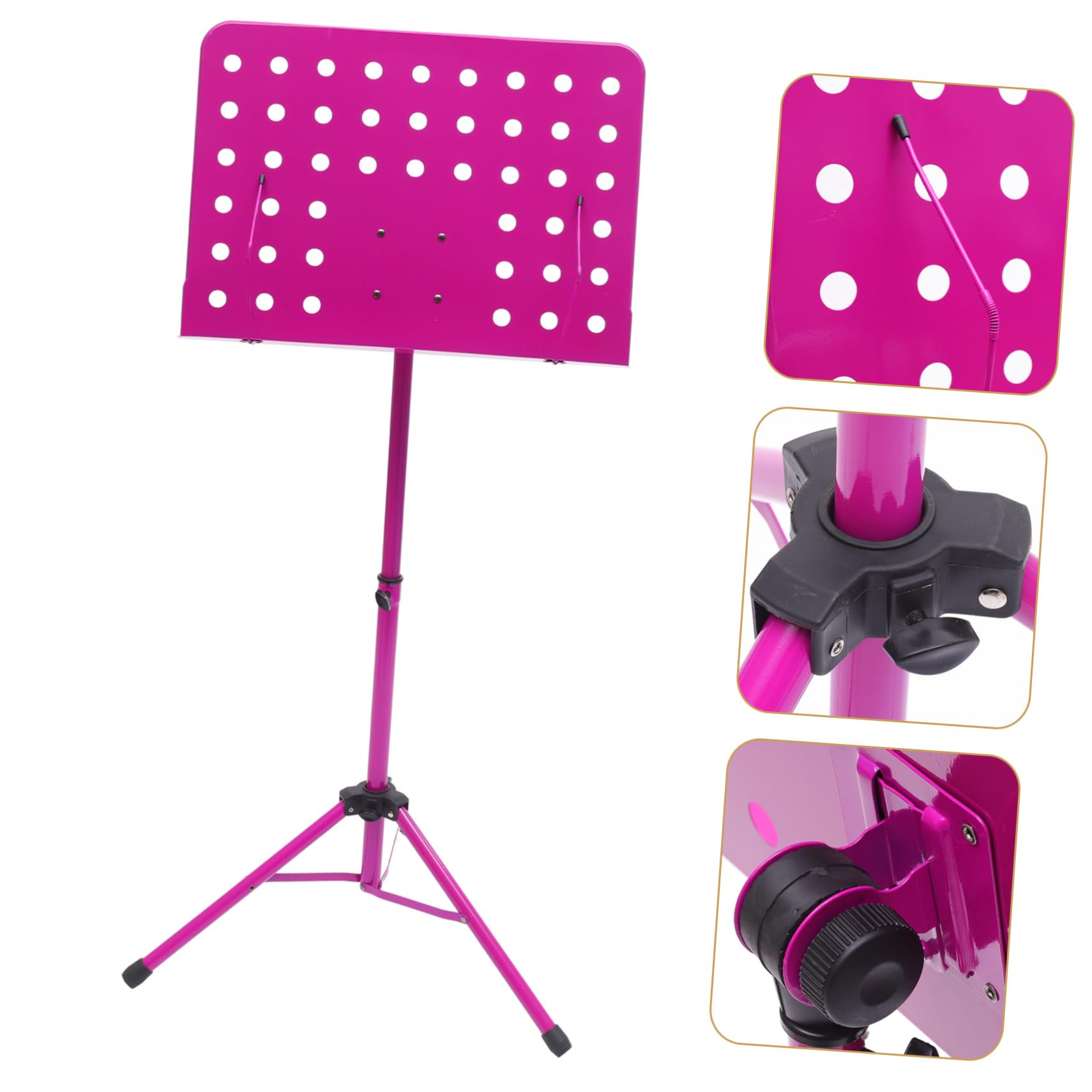 Toyvian Accessori Musicali Portatili Supporto Per Spartiti Musicali Treppiede Girevole A 340° Per Violino Chitarra Sassofono Costruzione in Lega Di Alluminio Casuale