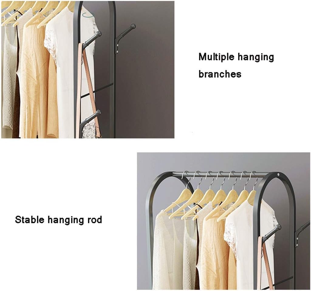 Coat Stand Coat Stand Large Coat Tree with 3 Hooks and Storage Box Multifunctional Hallway Tree with 2 Drawers Sturdy Steel Frame Freestanding Coat Stand (Color : Gold Size : 43 x 30 x 170 cm)