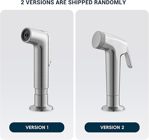 Miniatura 3 de DAYONE DAY-CR2001 - Grifo de cocina con rociador lateral de 2 manijas, níquel cepillado, 8 pulgadas, 4 agujeros, grifo de fregadero de acero