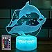 Produktbild HPBN8 Ltd Kreative Delfin Nacht Licht Delfin Lampe Fernbedienung USB Power 7/16 Farben 3D LED Lampe Formen Kinder Schlafzimmer Geburtstag Weihnachten Geschenke