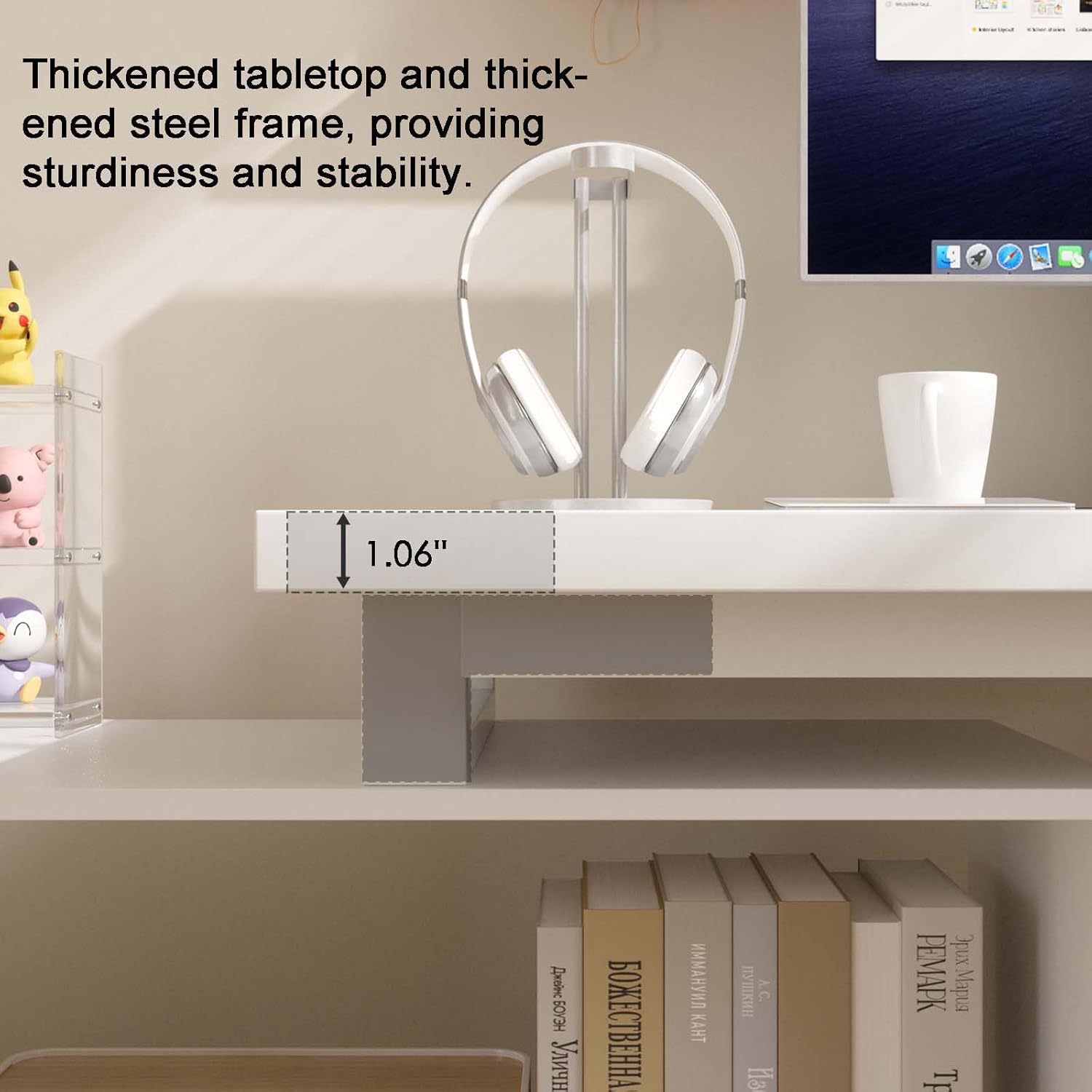 Thickened tabletop and steel frame for stability