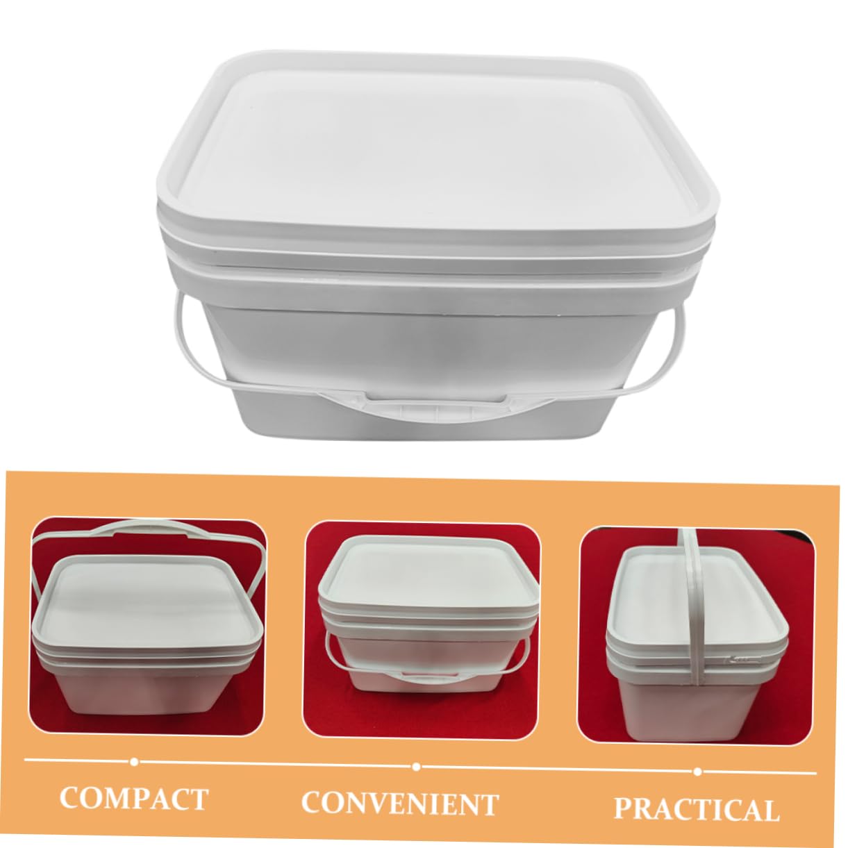 Secchio per Pittura in Plastica Pp 10 Litri con Coperchio e Manico, Contenitore per Vernice Leggero e Resistente, Secchio di Stoccaggio Multiuso per Conservazione Pigmenti