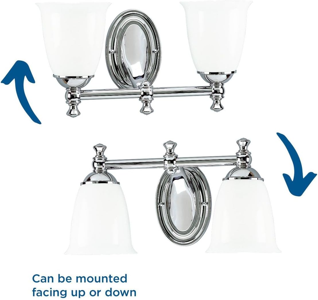 Progress Lighting P3028-15 Victorian Bath & Vanity, 16-5/8-Inch Width x 8-1/2-Inch Height, Chrome
