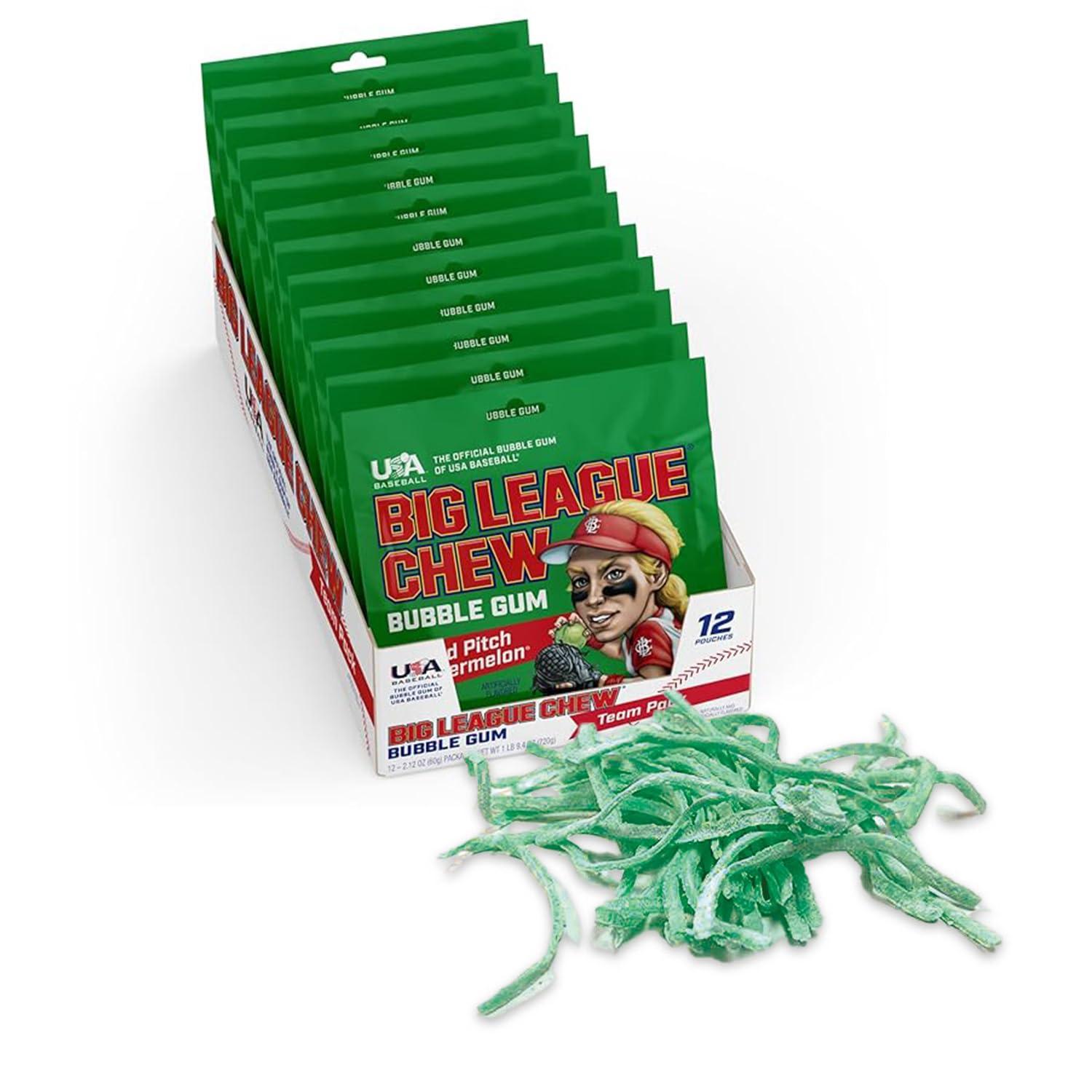 Big League Chew BLC WATERMELON POUCH - 1 CT. of BOX/12 BLC WATERMELON POUCH - 1 CT. of BOX/12