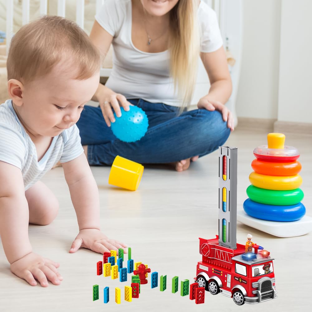 LEGO 60375 City Feuerwehr Feuerwehrstation und Löschauto, Lernspielzeug für Kinder ab 4 Jahren, Geschenk für Jungen und Mädchen, Feuerwehrauto-Spielzeug