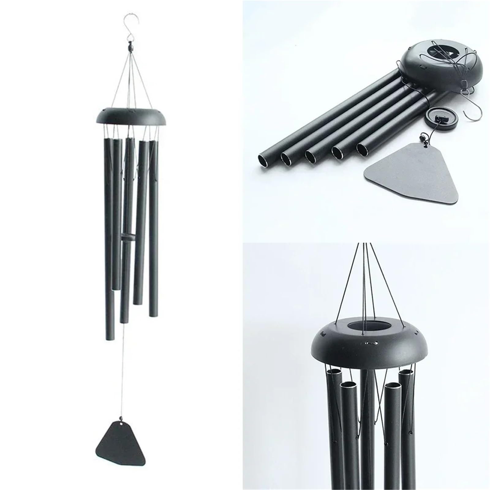 Tubi for campanelli eolici in alluminio da 36 pollici Campanelli eolici for esterni di grandi dimensioni dai toni scuri regolabili for regali di decorazione for feste di matrimonio all'aperto