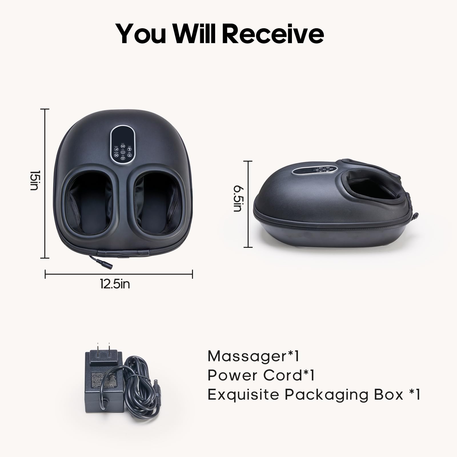 NEWBULIG Máquina masajeadora de pies con calor, compresión de aire y amasamiento profundo, 6 modos de masajeador de pies Shiatsu para alivio muscular, regalos de San Valentín para mujeres, hombres y