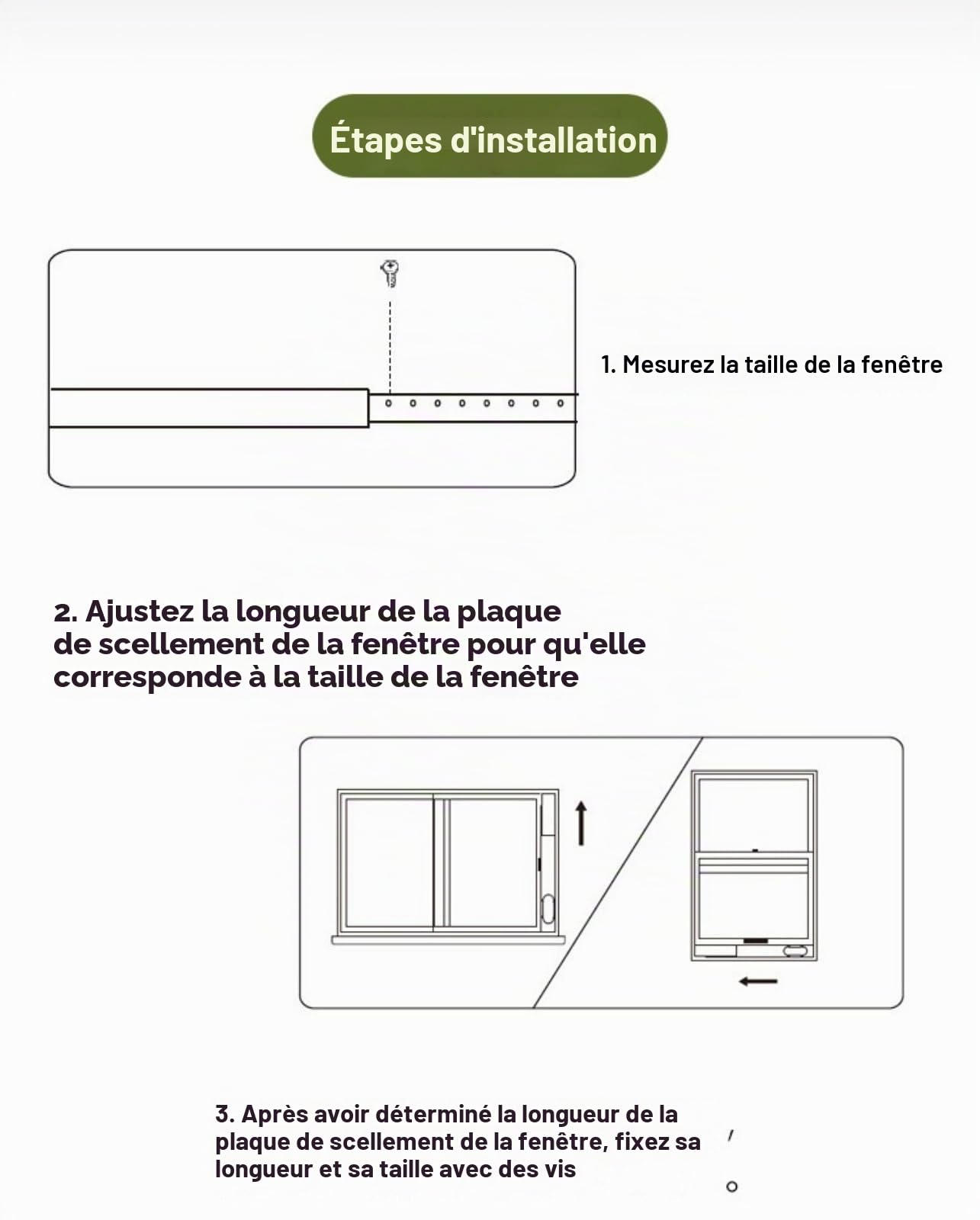 Generic Kit d’étanchéité de climatiseur pour fenêtre coulissante, sans couture