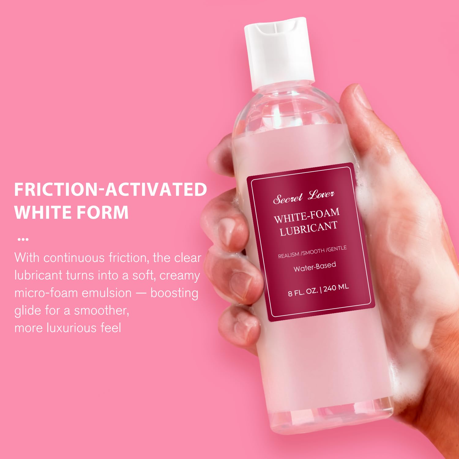 Amazon.com: Secret Lover White Foam Sex Lubricant, Friction-Activated  Liquid-to-Cream Personal Cum Lube for Women & Men, Smooth, Long-Lasting  Formula with Natural Ingredients for Vaginal and Anal Use, 8 fl oz : Health